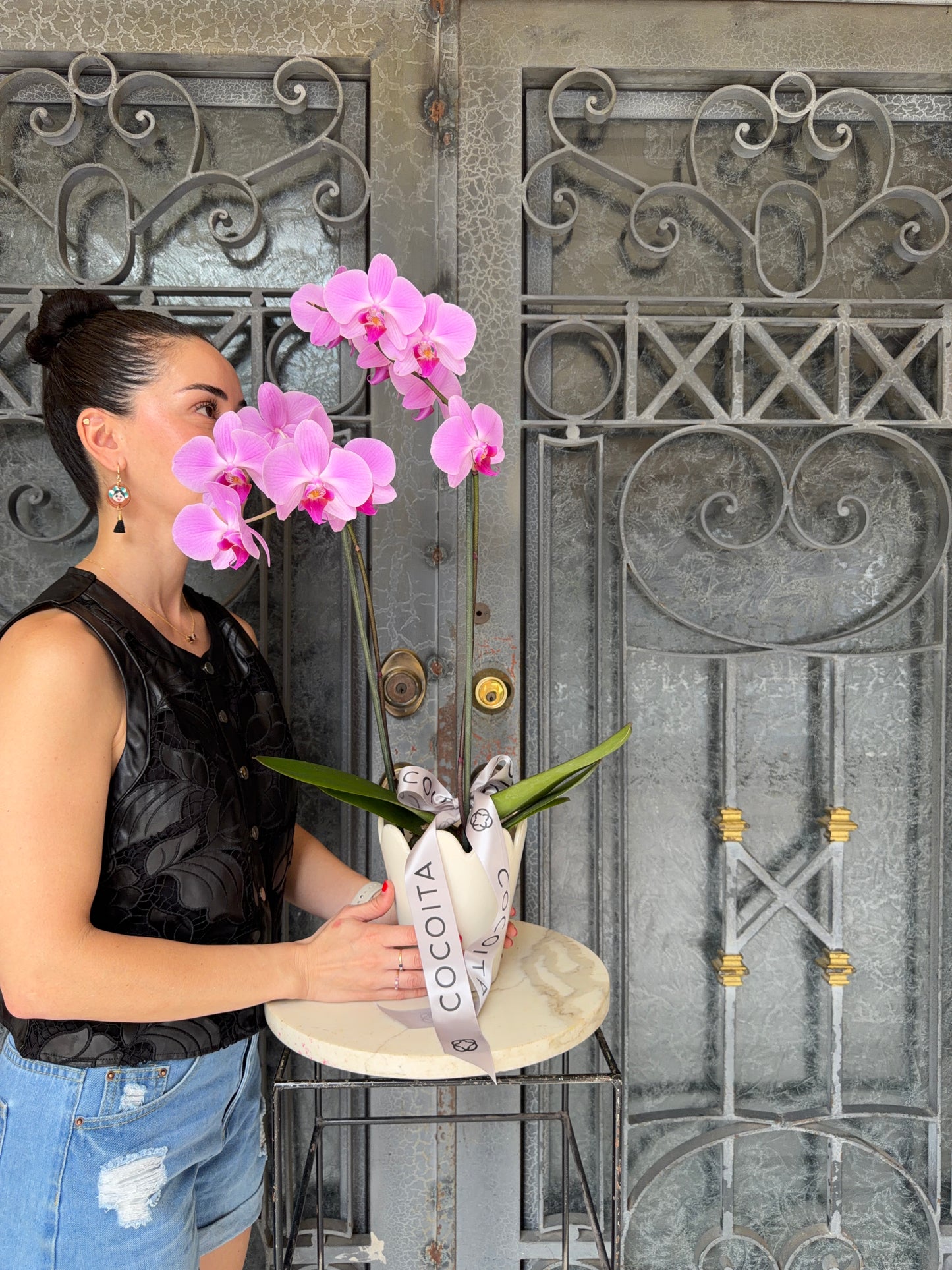 MACETA CON ORQUIDEA