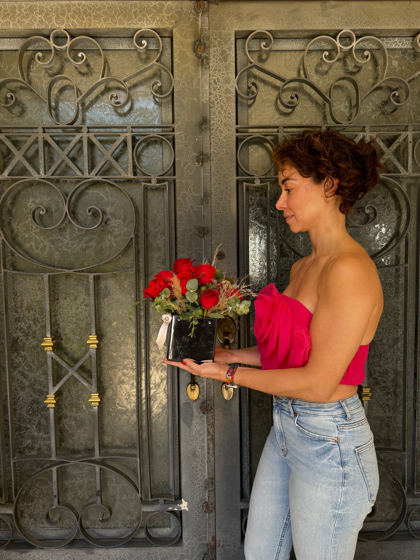 Caja Espejo Rosa Roja